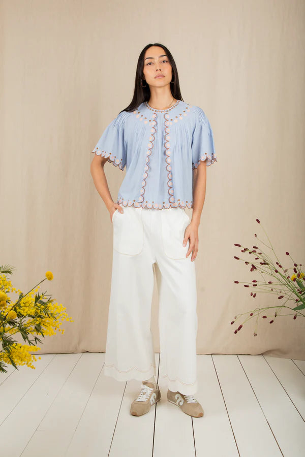 Bonte Flora Scallop Detail Top