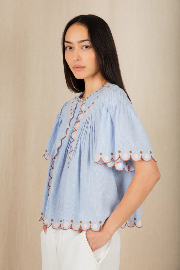 Bonte Flora Scallop Detail Top