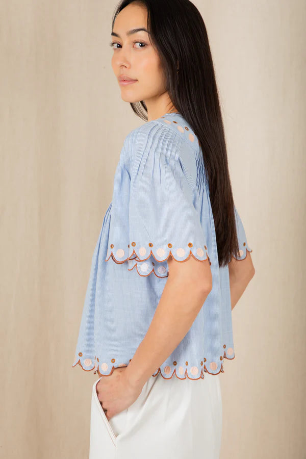 Bonte Flora Scallop Detail Top