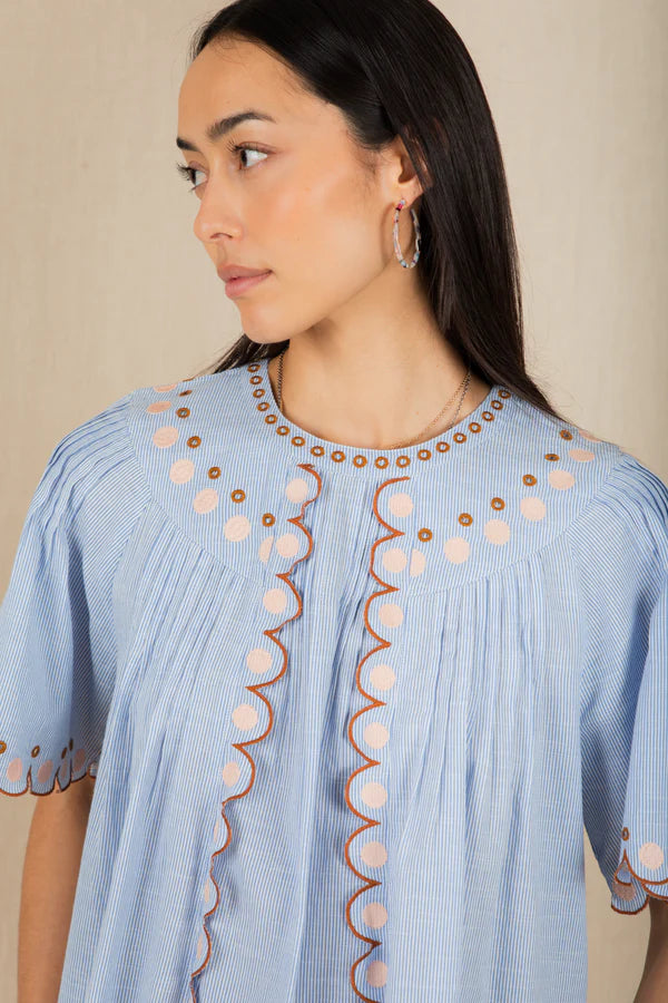 Bonte Flora Scallop Detail Top