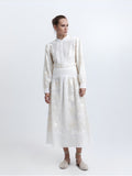 Greek Archaic Kori Blossom Embroidered Skirt