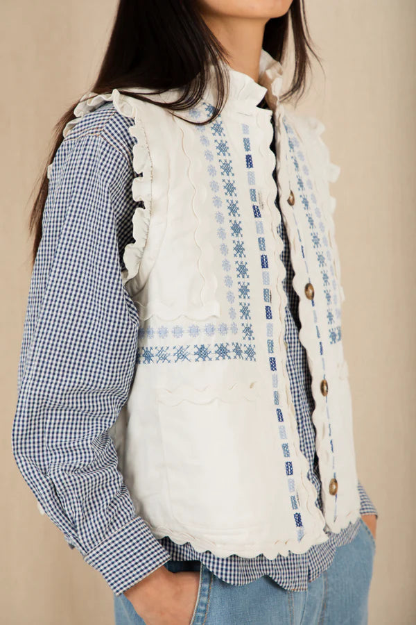 Bonte Gwen Off White Denim Gilet