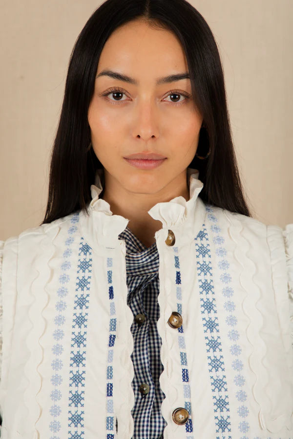 Bonte Gwen Off White Denim Gilet