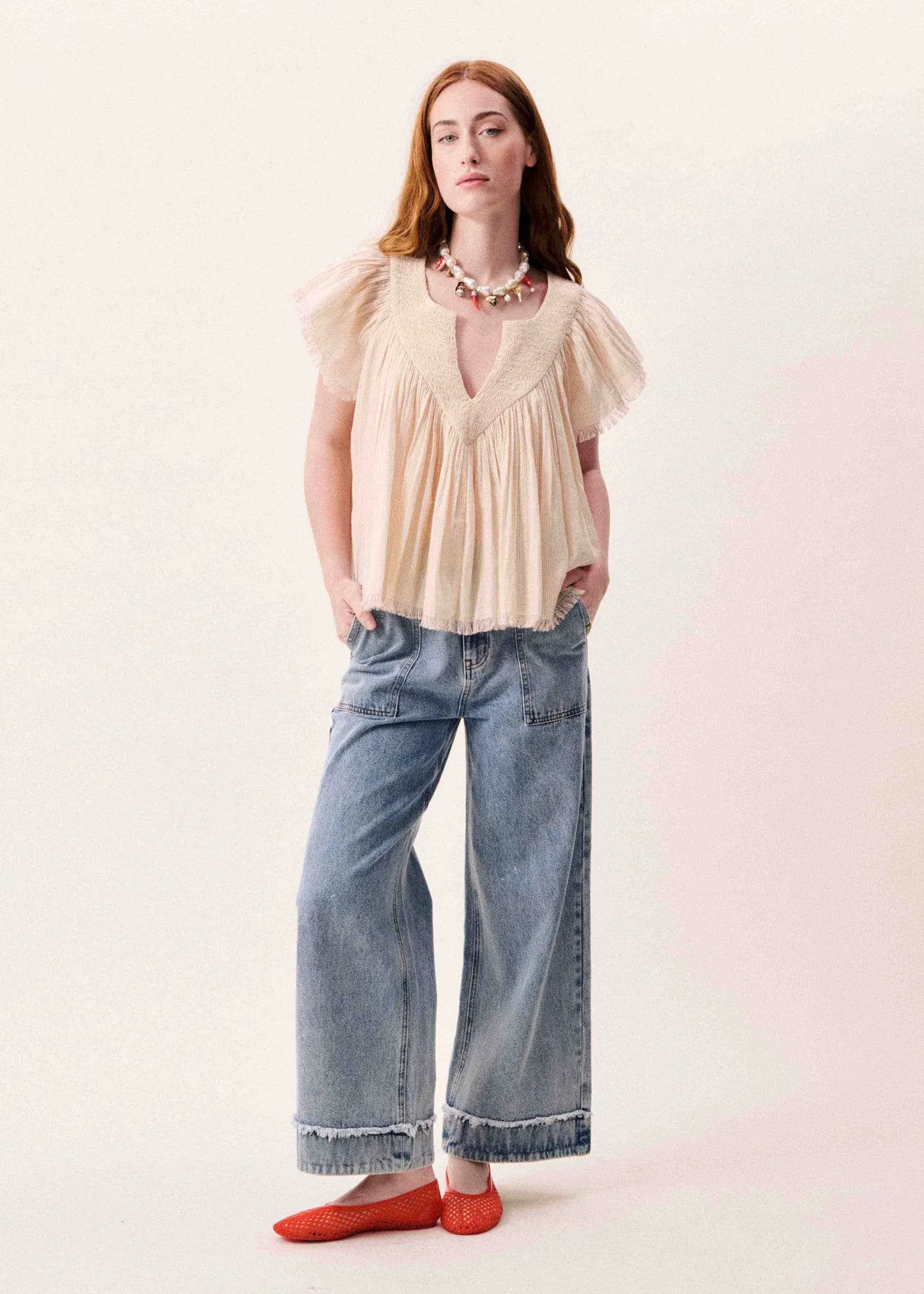 FRNCH Novaelle Raw edge Blouse