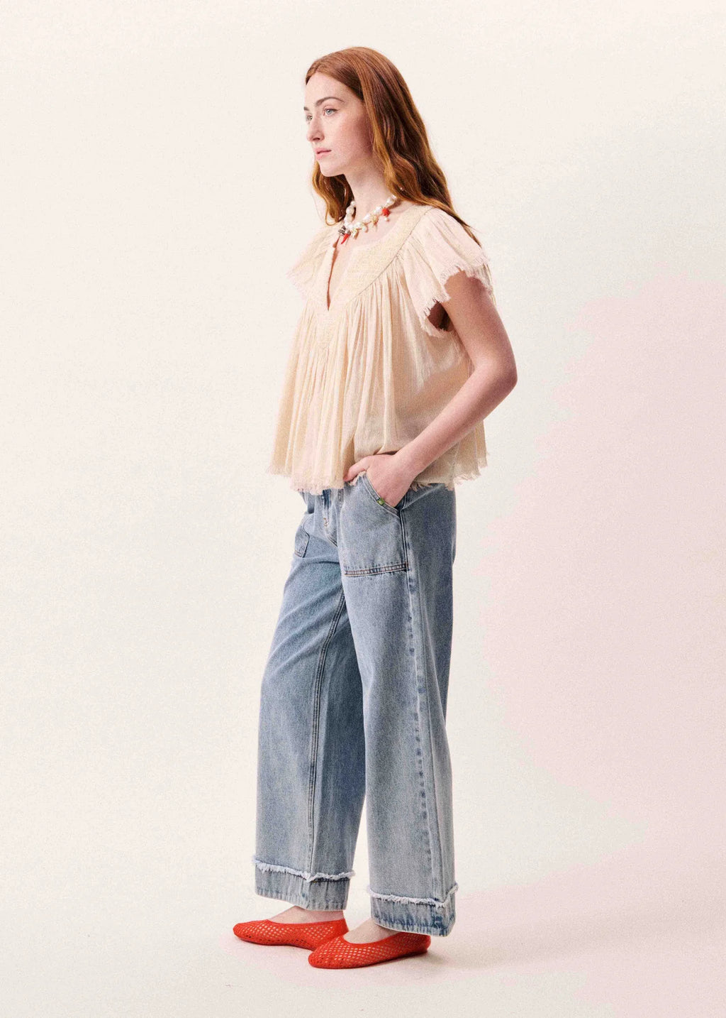 FRNCH Novaelle Raw edge Blouse