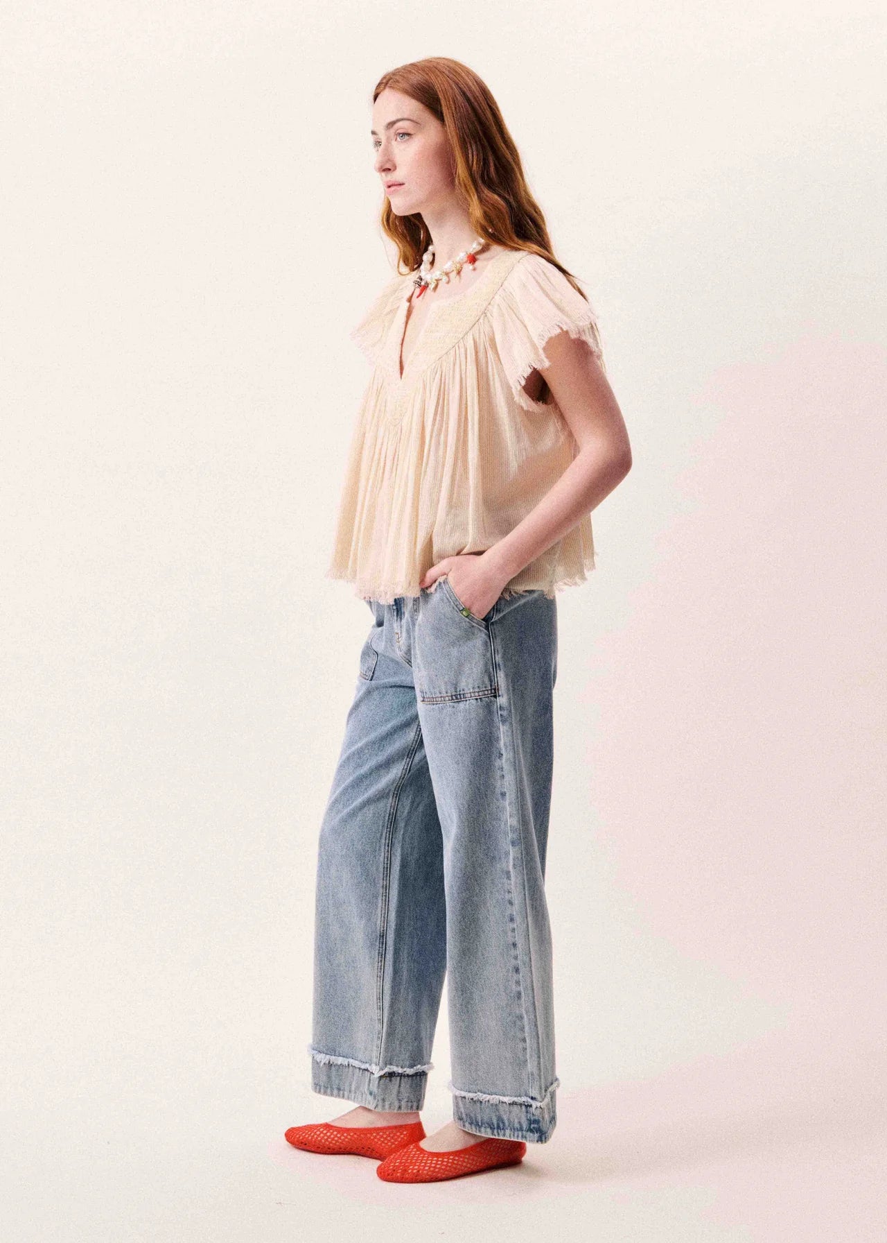 FRNCH Novaelle Raw edge Blouse