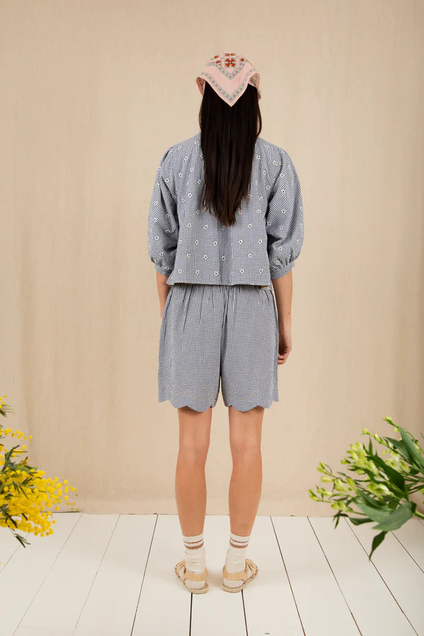 Bonte Mary Gingham Scallop Shorts