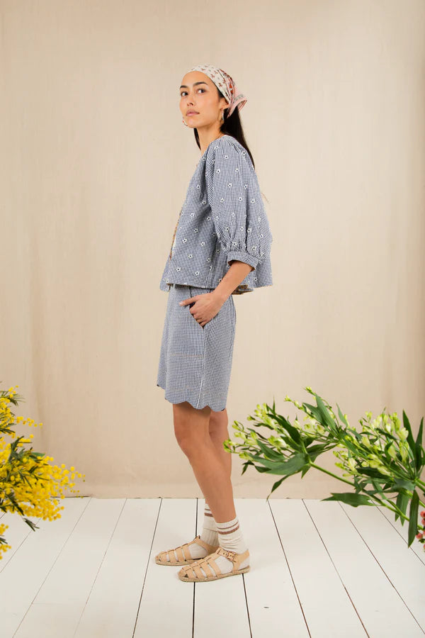 Bonte Mary Gingham Scallop Shorts
