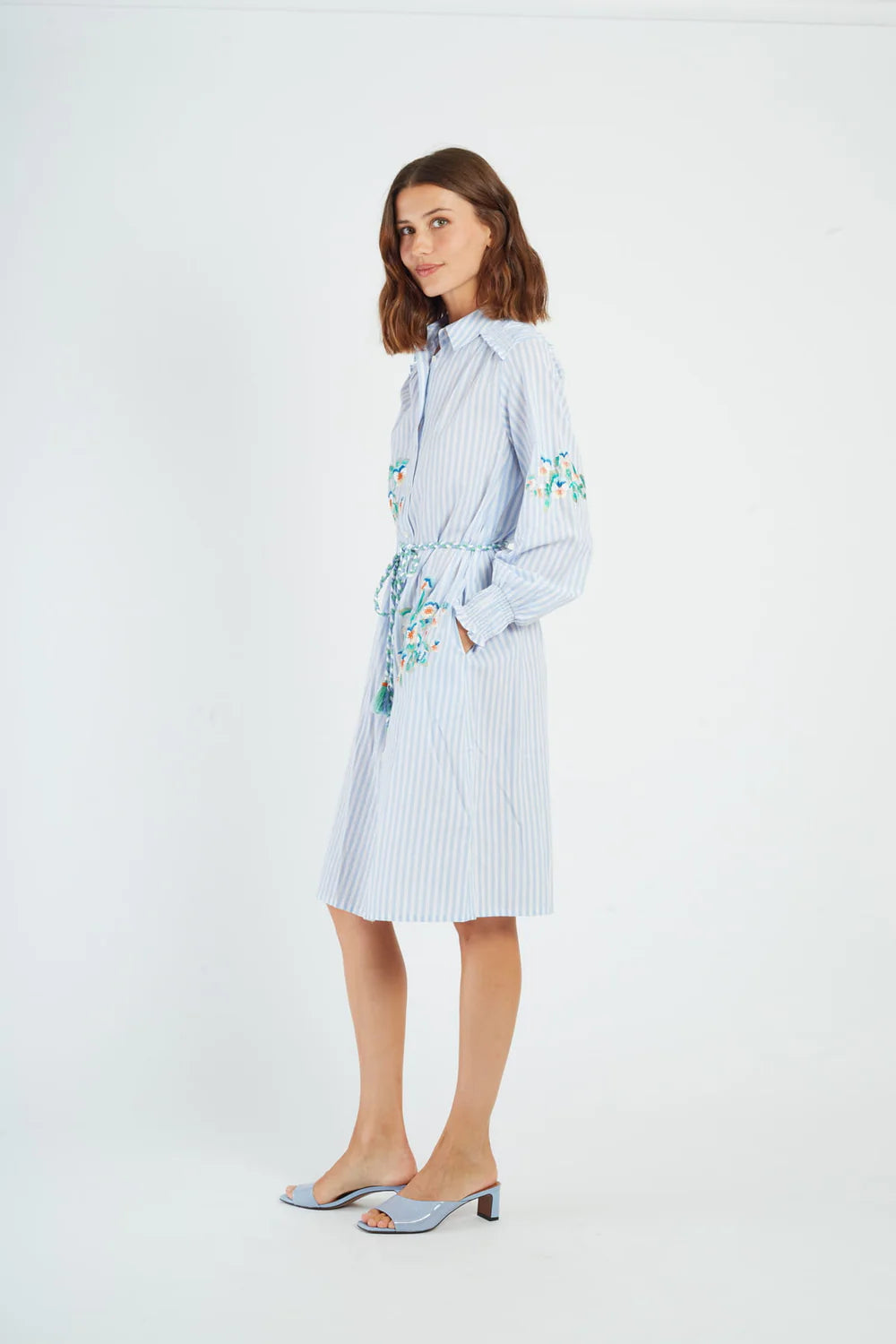 Derhy Megan Striped Cotton Dress