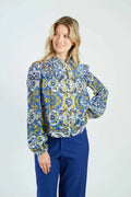 Derhy Amoroso Ethnic Print Cotton Blouse