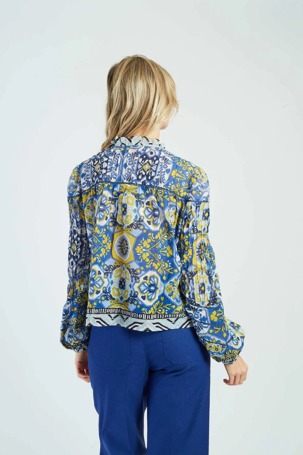 Derhy Amoroso Ethnic Print Cotton Blouse
