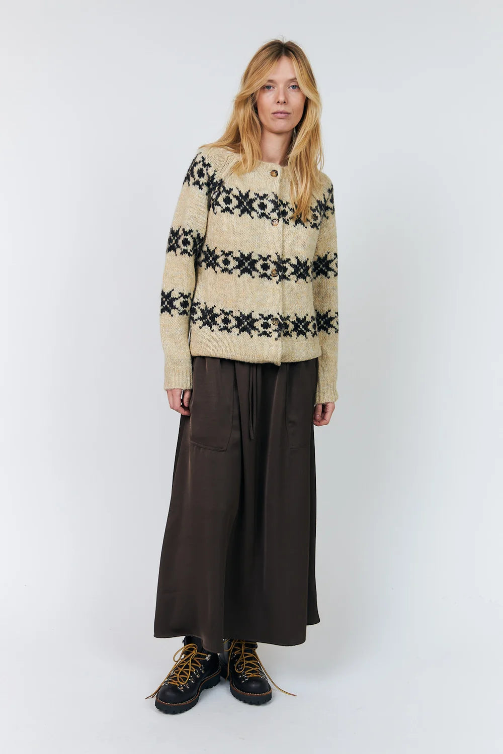 Lollys Laundry Padova Fairisle Chunky Cardigan
