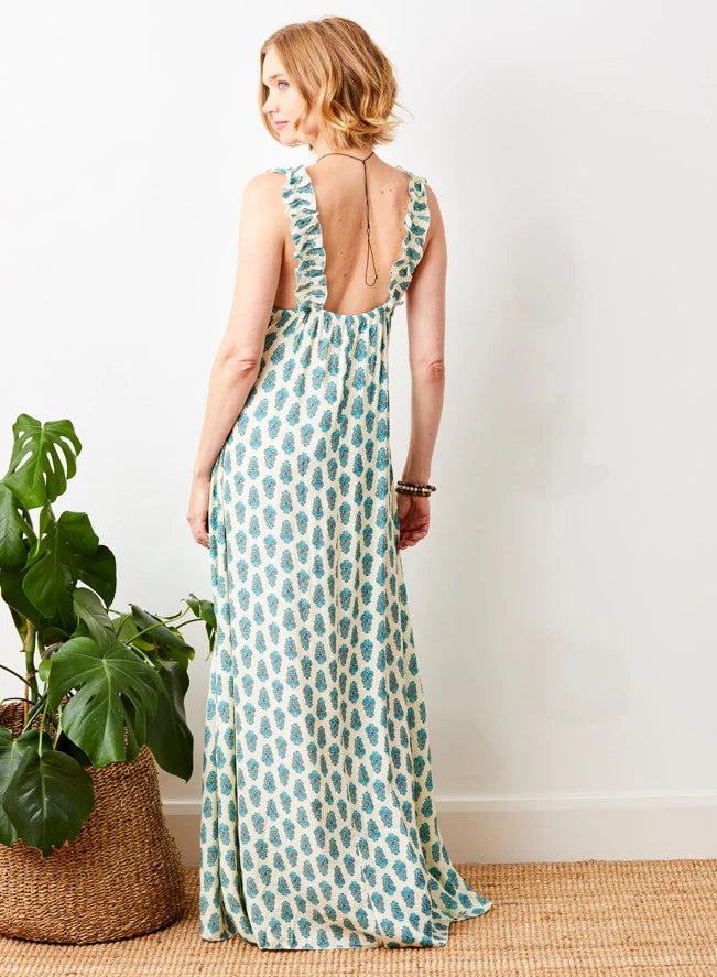 Suzy D Geranium Crepe Maxi Dress