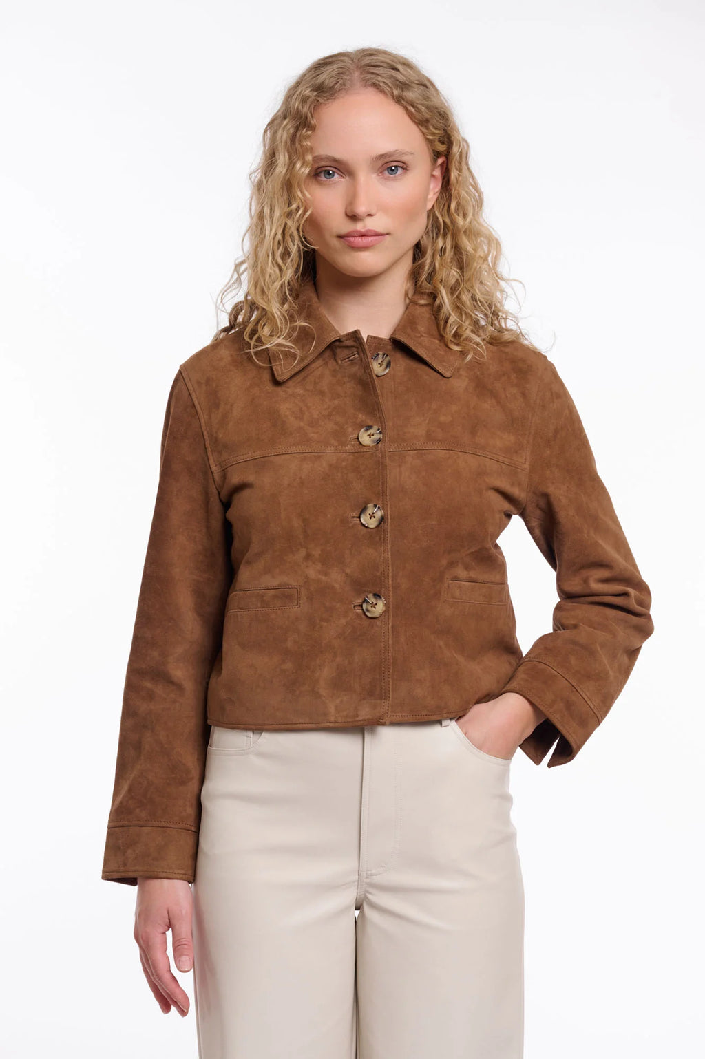 Rino & Pelle Zeyna Full Suede Trucker Jacket