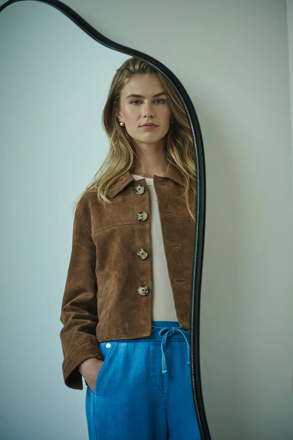 Rino & Pelle Zeyna Full Suede Trucker Jacket