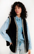 Load image into Gallery viewer, Wild Demba Embroidered Edge Fluffy Waistcoat
