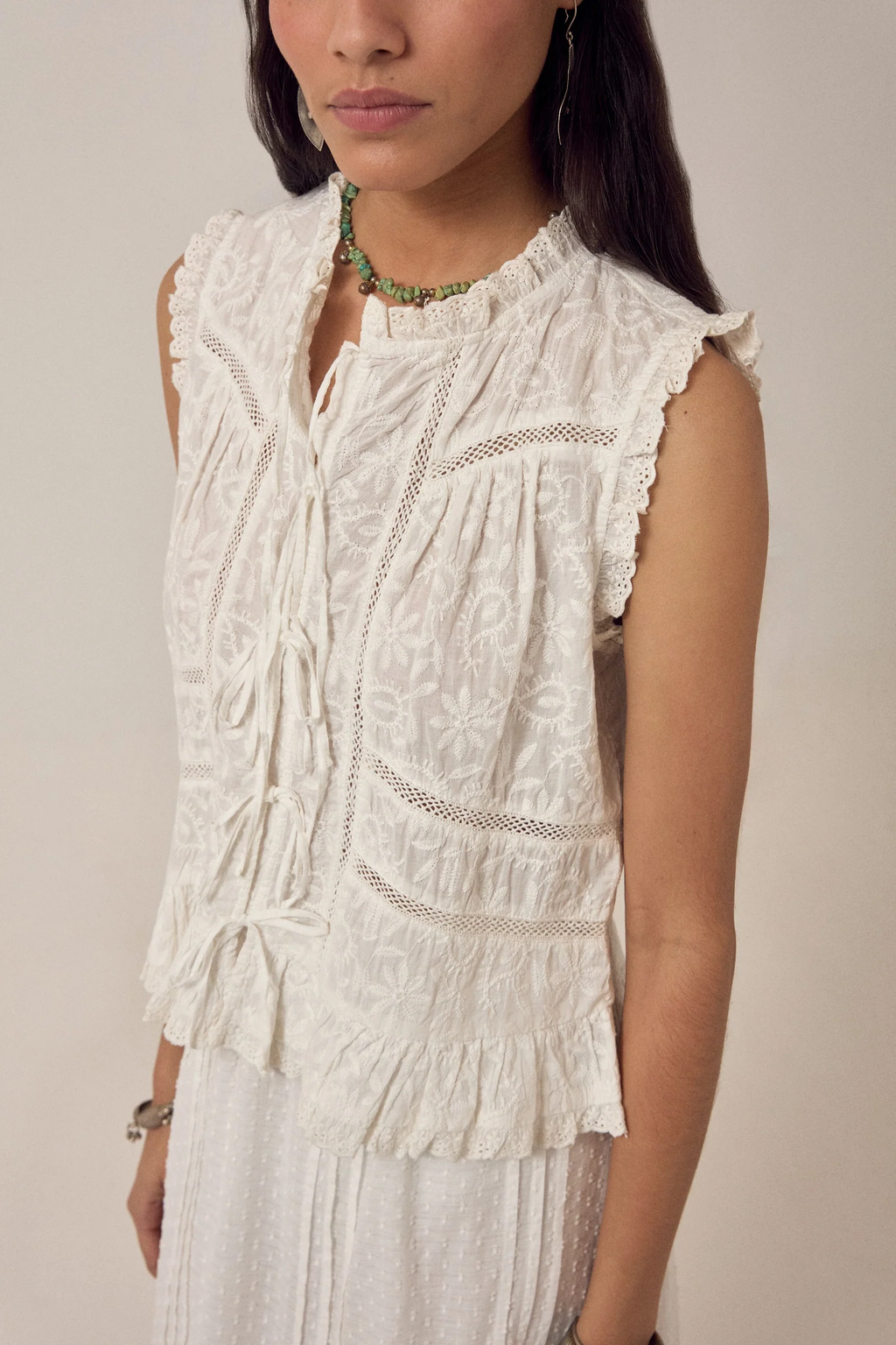 Maison Hotel Camila Embroidered Sleeveless top