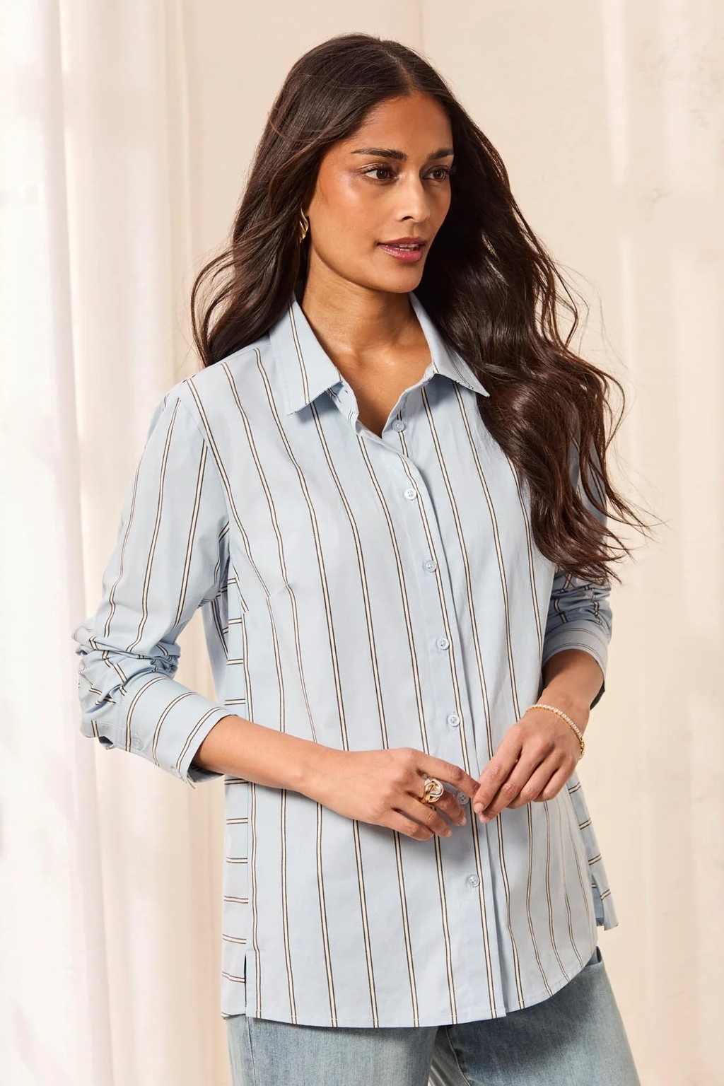 Tribal Blue Stripe Long Shirt