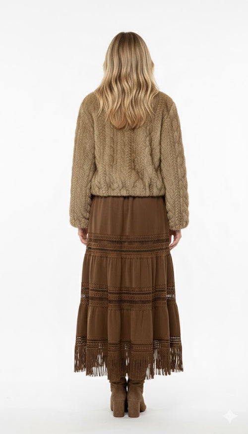 Derhy Gladys Faux Fur Cable Jacket