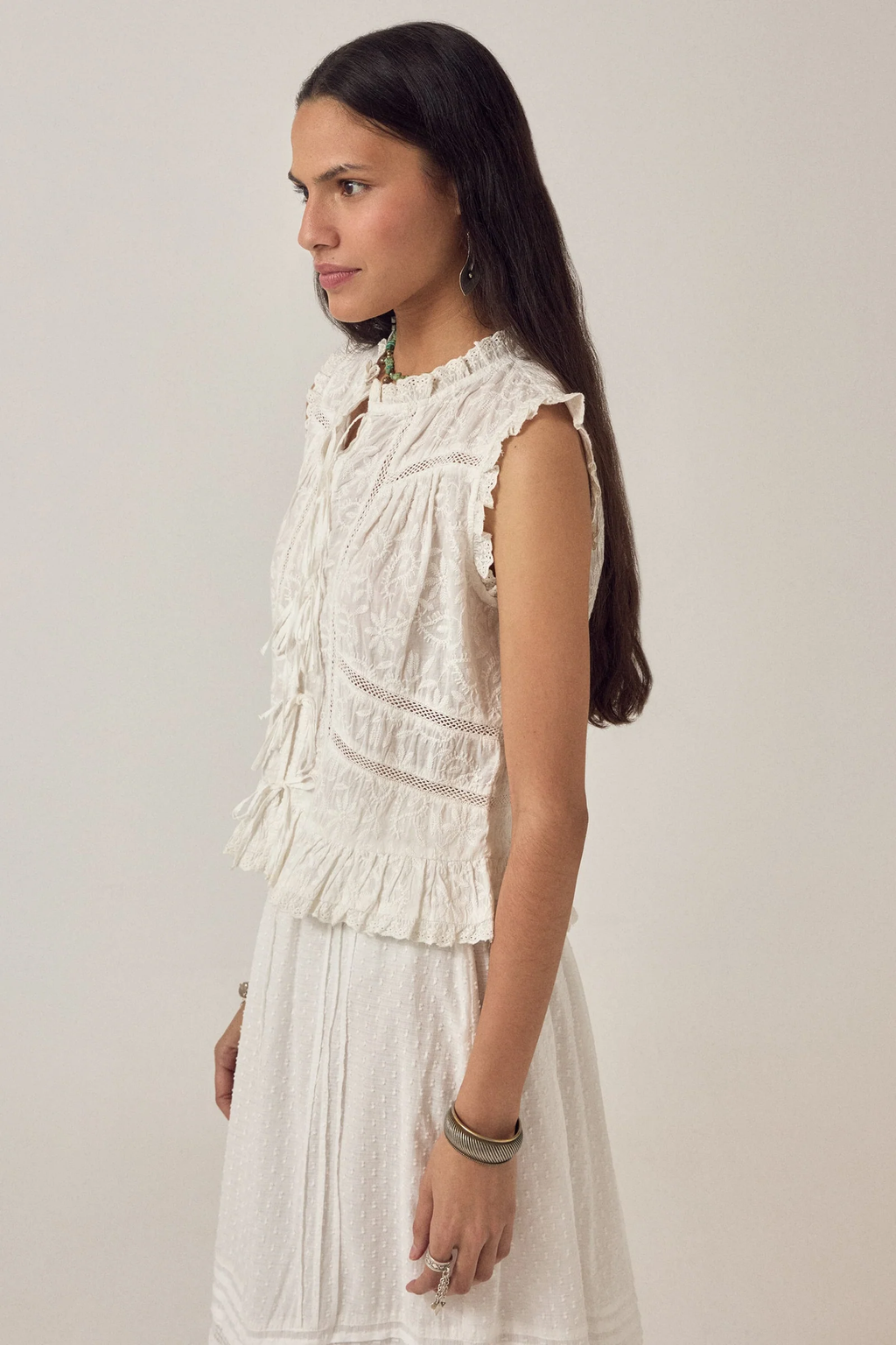Maison Hotel Camila Embroidered Sleeveless top