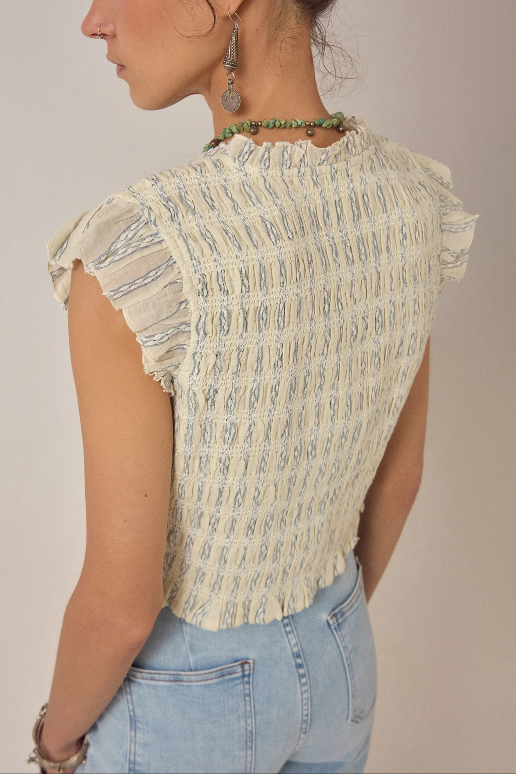 Maison Hotel Omaris Sleeveless Shirred Top