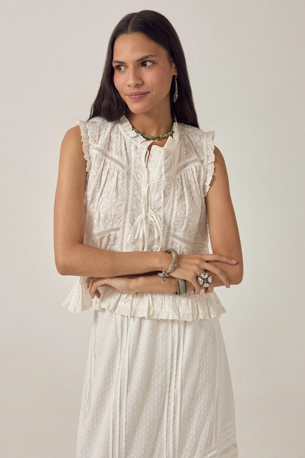 Maison Hotel Camila Embroidered Sleeveless top