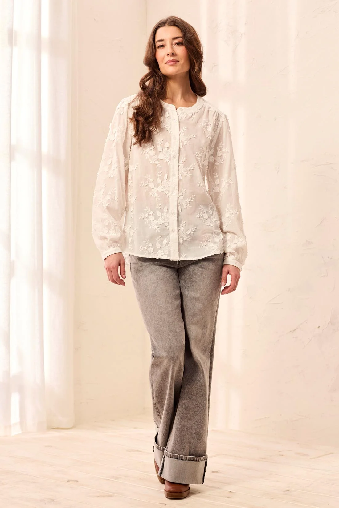 Tribal Flower Applique Blouse