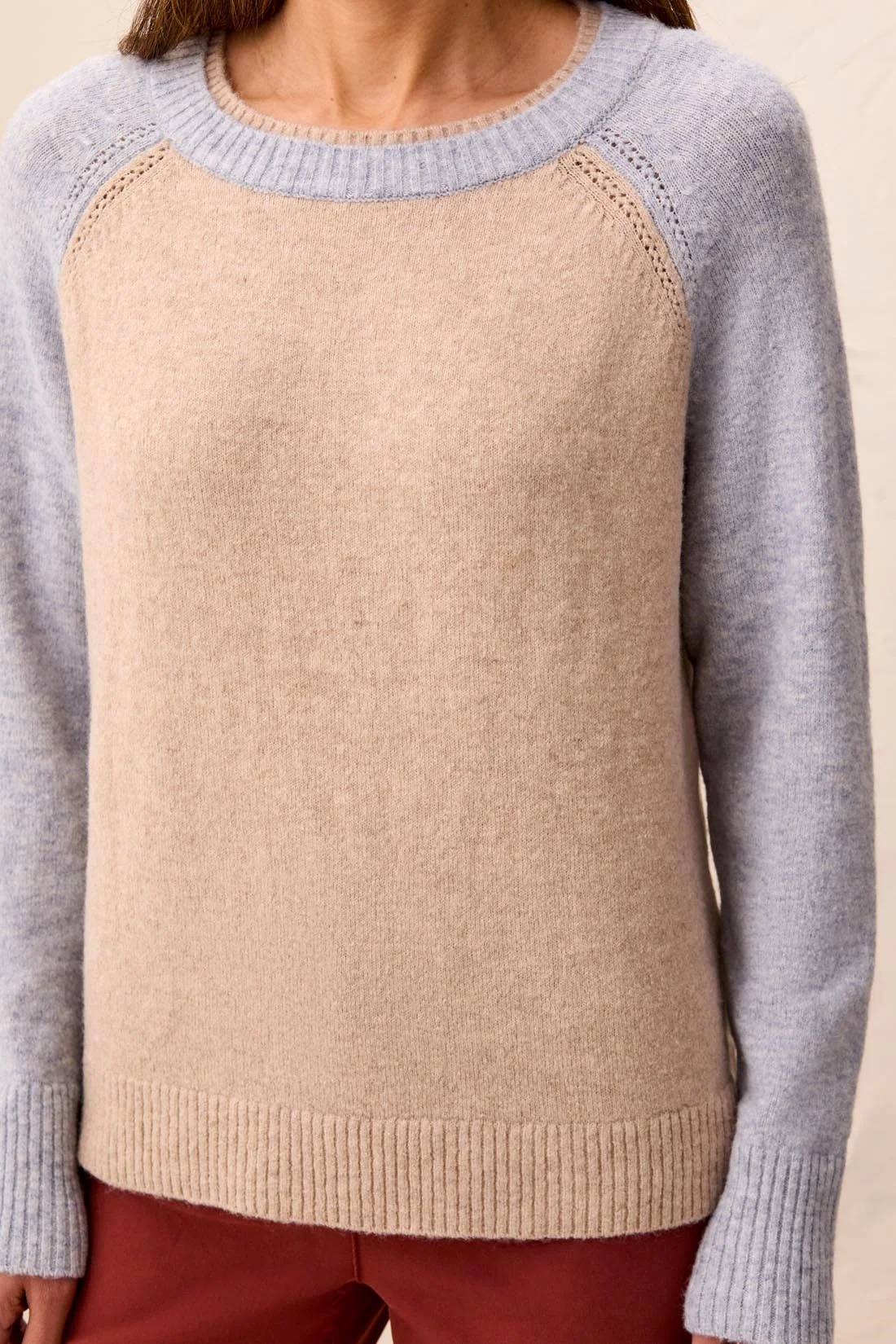 Tribal Oatmeal Double Layer Jumper