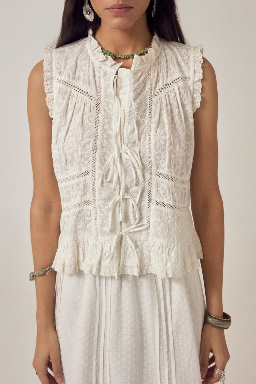 Maison Hotel Camila Embroidered Sleeveless top