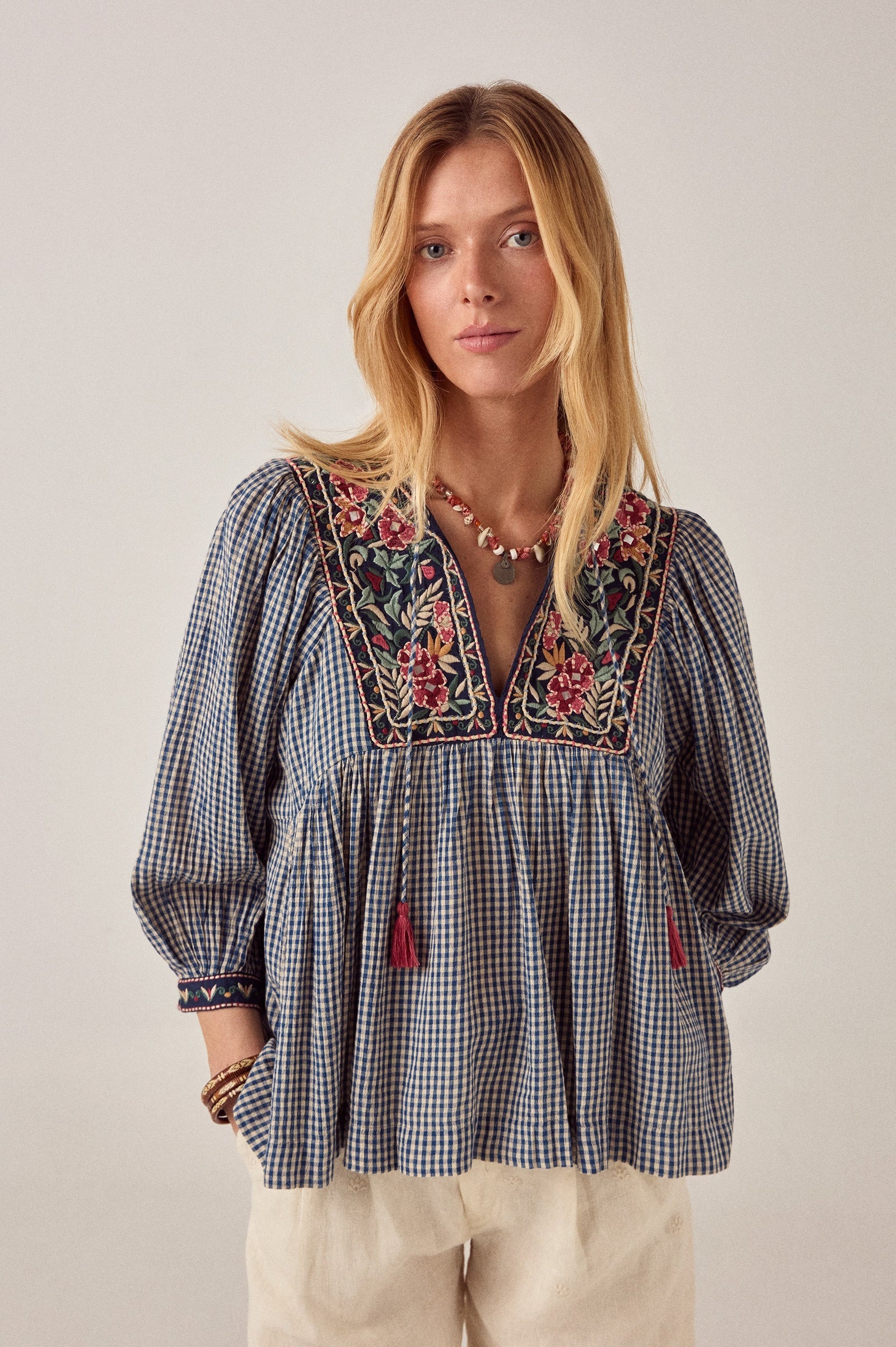 Maison Hotel April Gingham Blouse