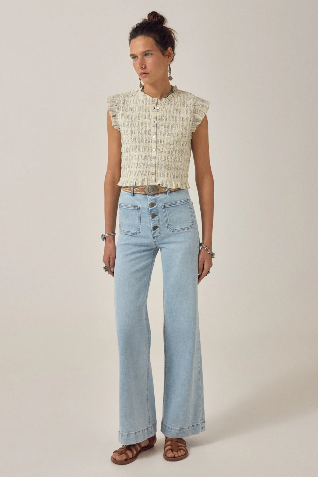 Maison Hotel Omaris Sleeveless Shirred Top