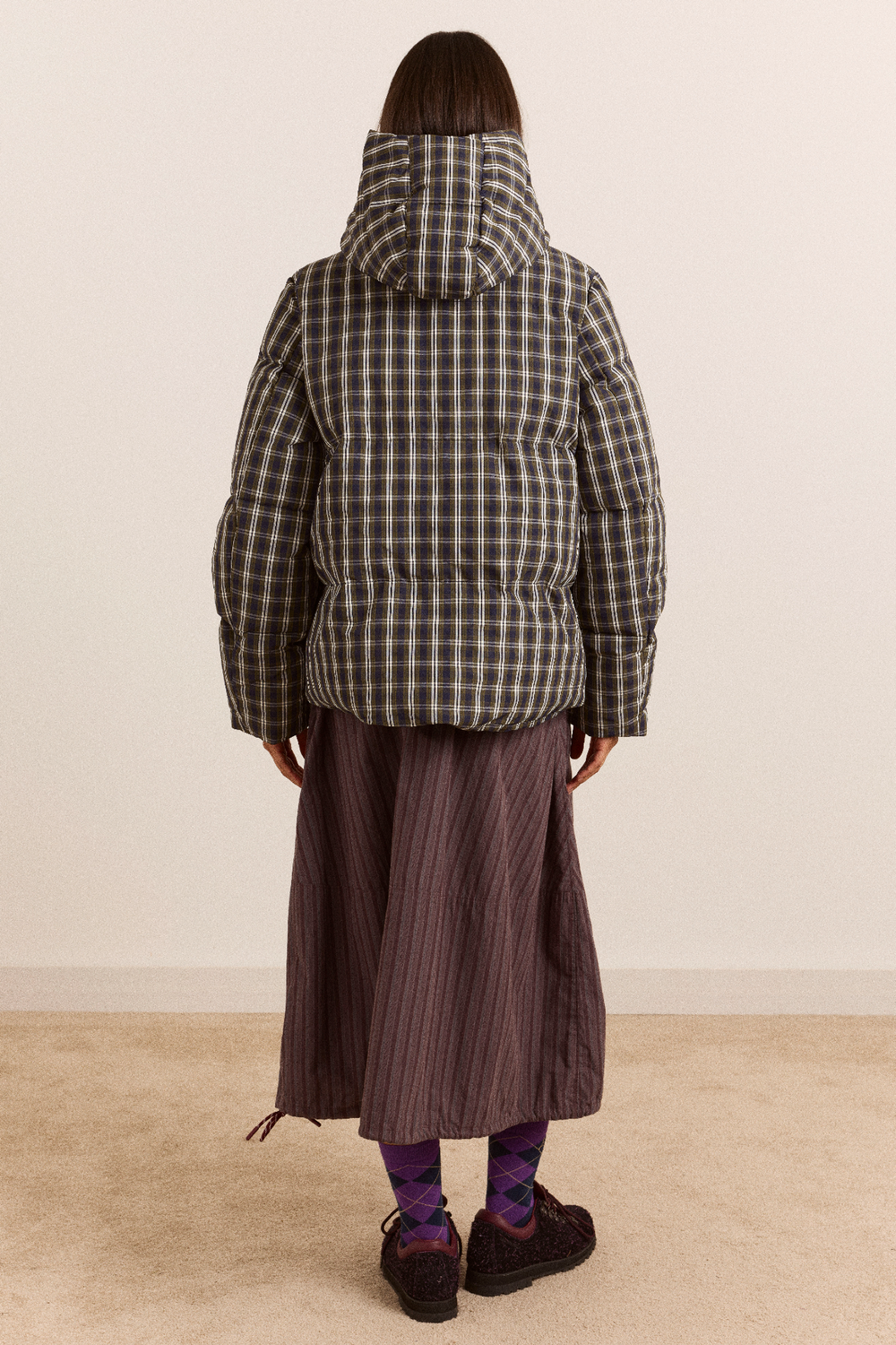 Damson Madder Pearl Hooded Puffer