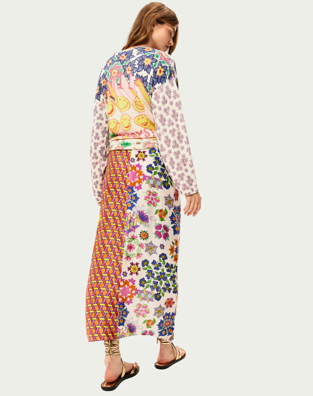 ME369 Luna Tie Front Midi Skirt