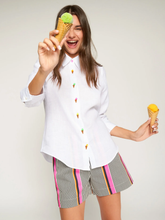 Load image into Gallery viewer, Vilagallo Ice Cream Linen Shirt
