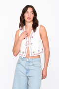 24Colours Vintage Embroidery Waistcoat