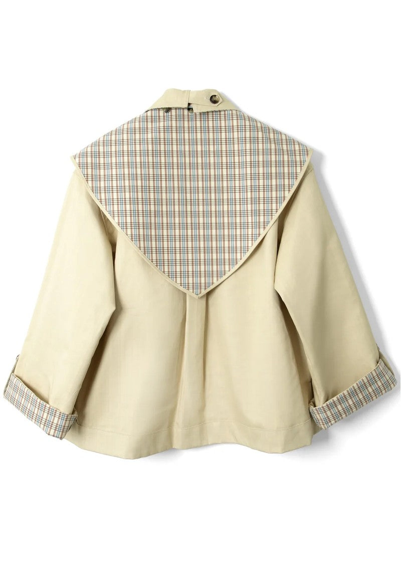 Damson Madder Jerry Reversible Crop Trench Ginger Check
