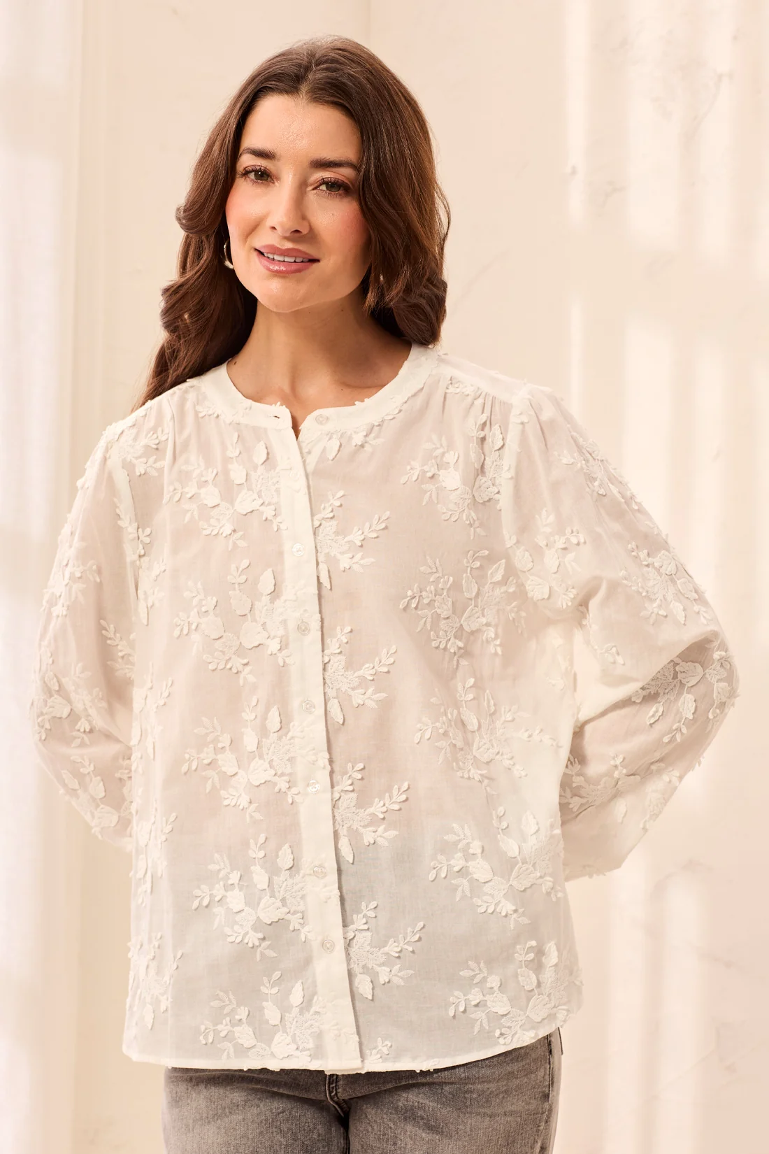 Tribal Flower Applique Blouse