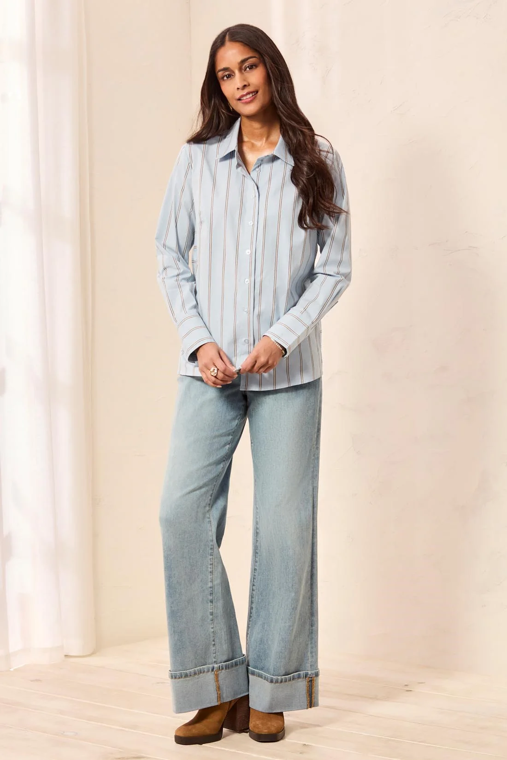 Tribal Blue Stripe Long Shirt