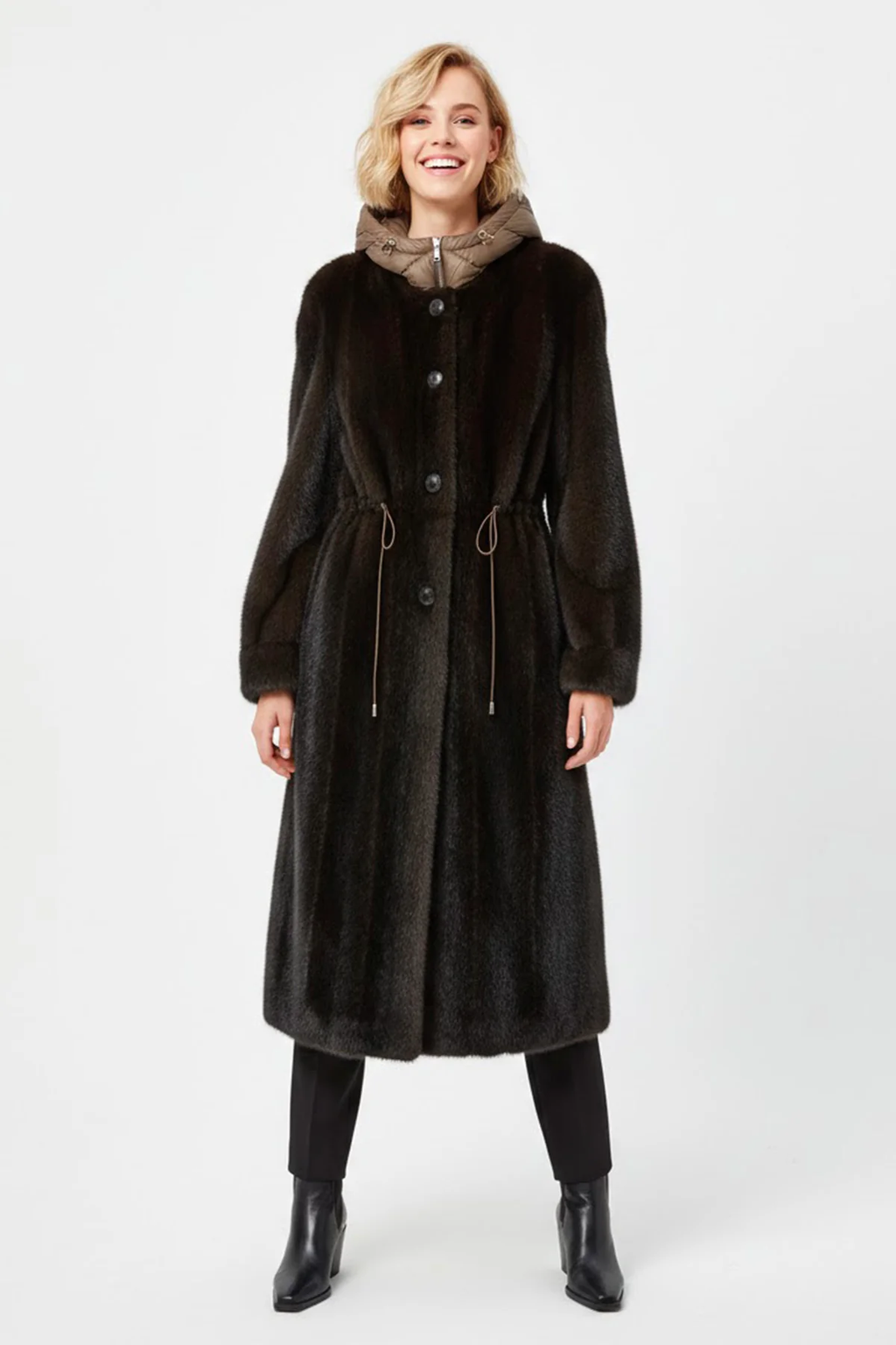 Derhy Gabrielle Faux Fur Layered Coat