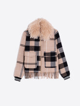 Load image into Gallery viewer, Vilagallo Checked Wool Fringed Jacket
