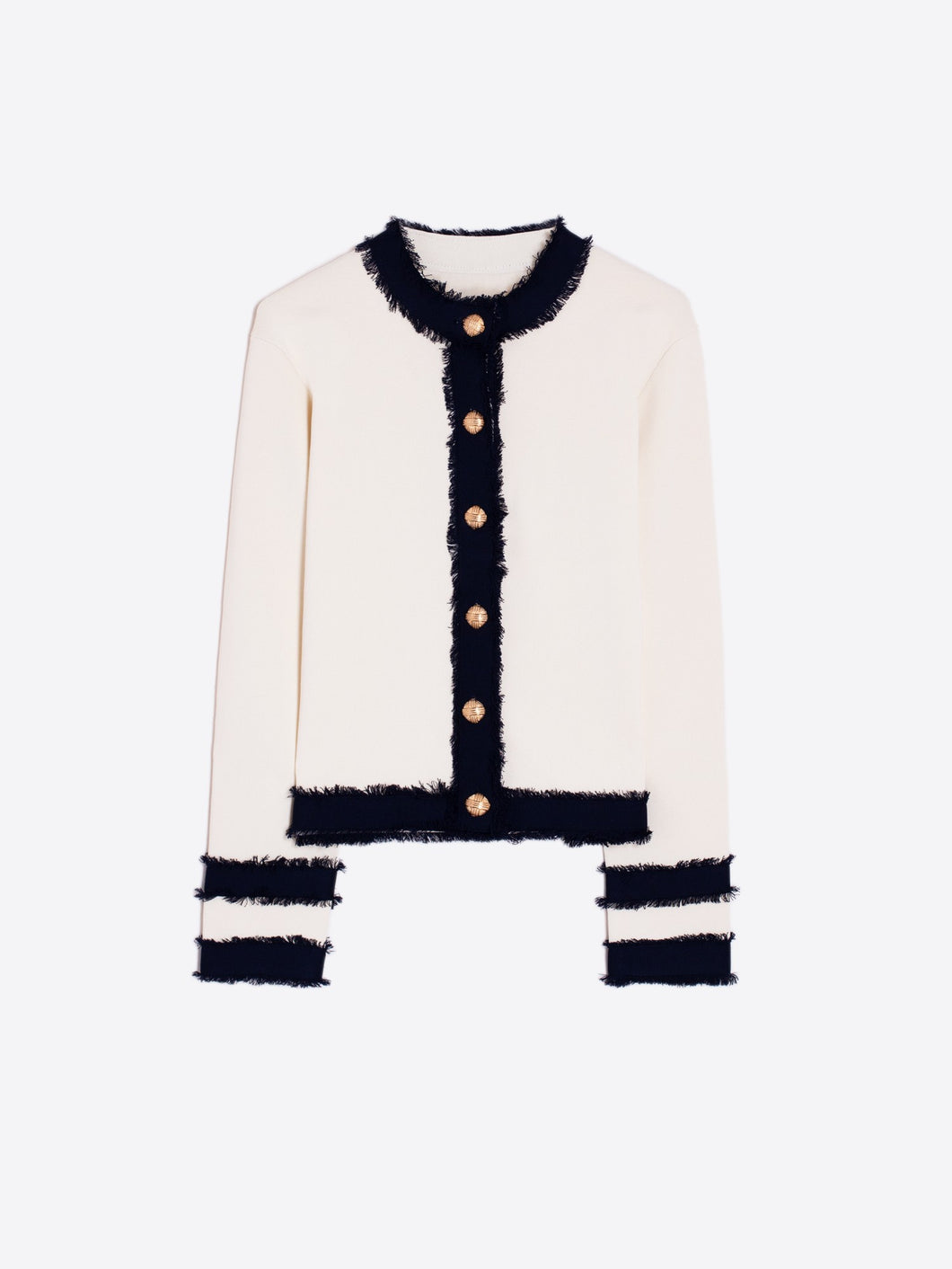 Vilagallo Bi-Colour Cardigan with Gold Buttons