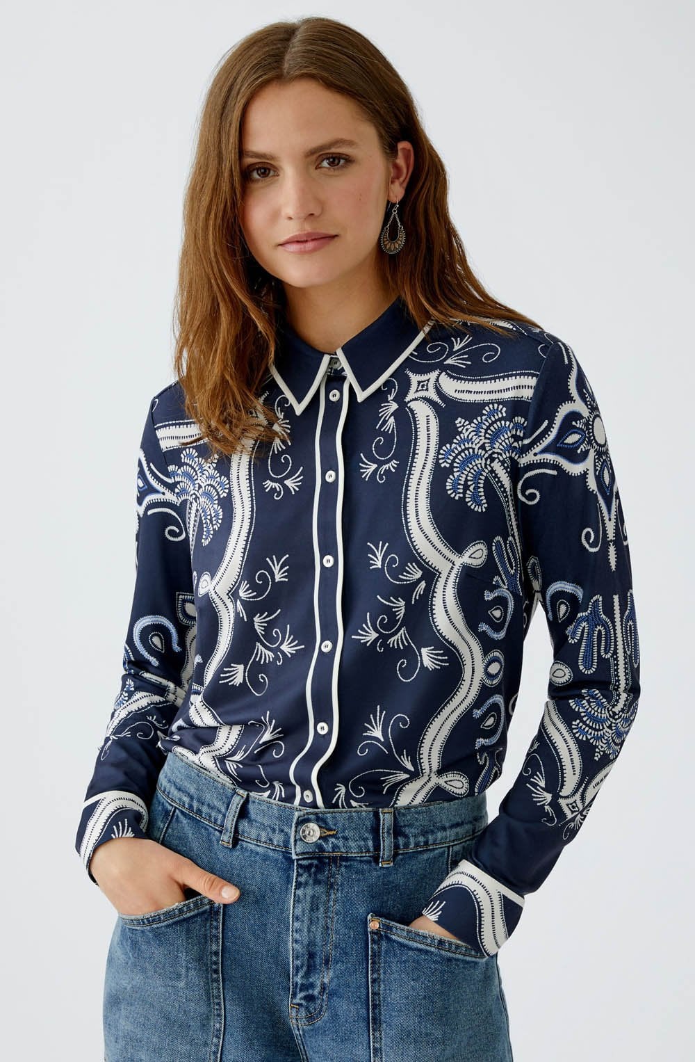 Oui Western Paisley Soft Shirt
