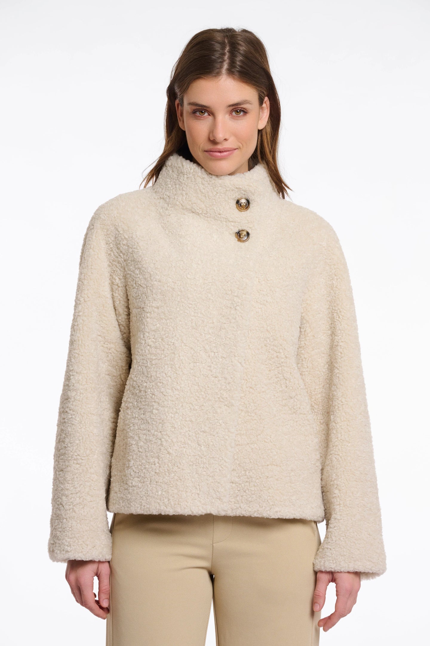 Rino & Pelle Denu Boucle High Collar Jacket