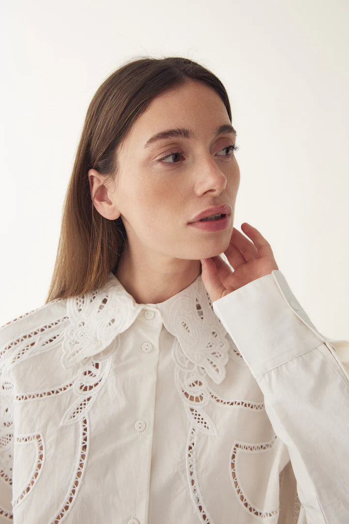 Noella Maisy Openwork Boxy Shirt