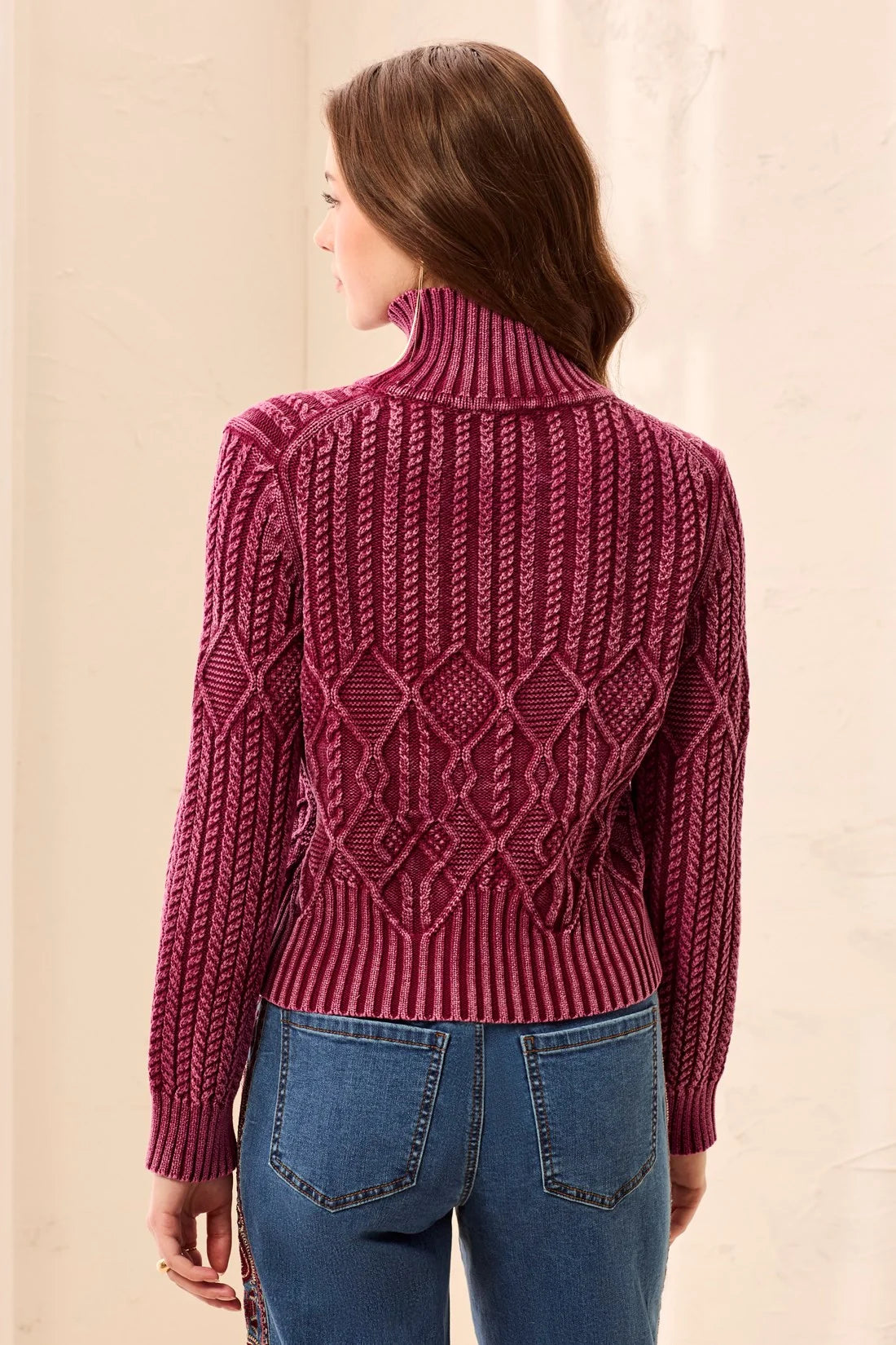 Tribal Cable Knit Washed Effect Jumper