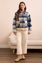 Load image into Gallery viewer, Tribal Check Blues Winter Jacket
