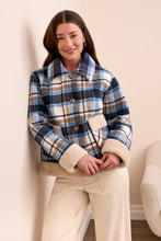 Load image into Gallery viewer, Tribal Check Blues Winter Jacket
