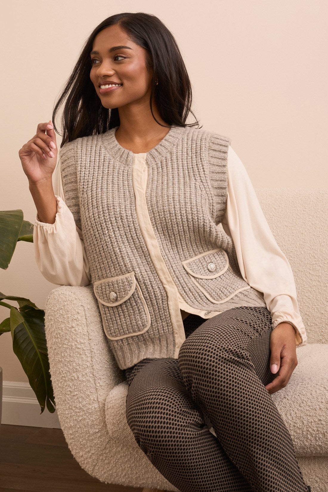 Tribal Chunky Button up Vest