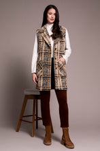 Load image into Gallery viewer, Tribal Teddy Check Longline Gilet
