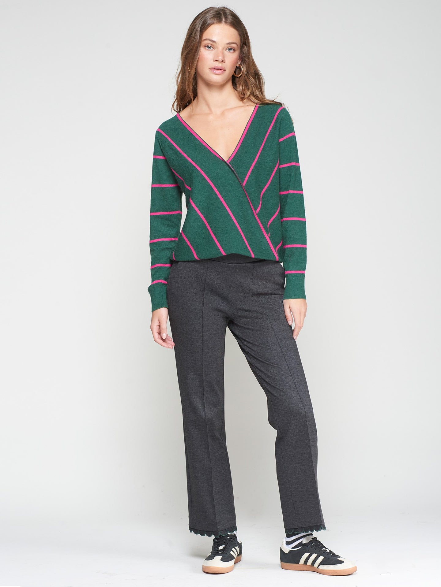 Vilagallo Carole Scalloped Melange Trousers